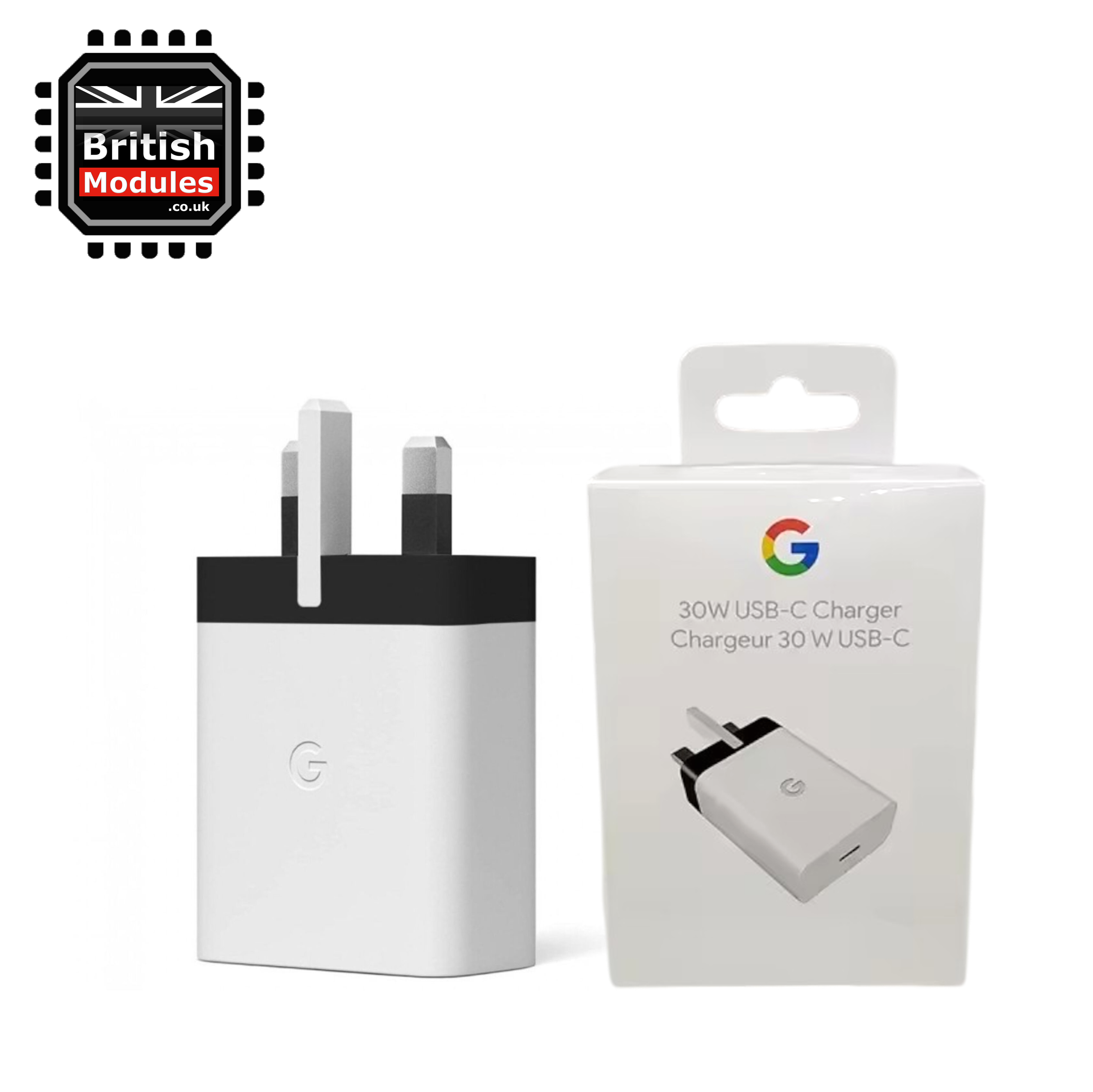 Google 30W USB-C Power Charger UK 3Pin Adapter