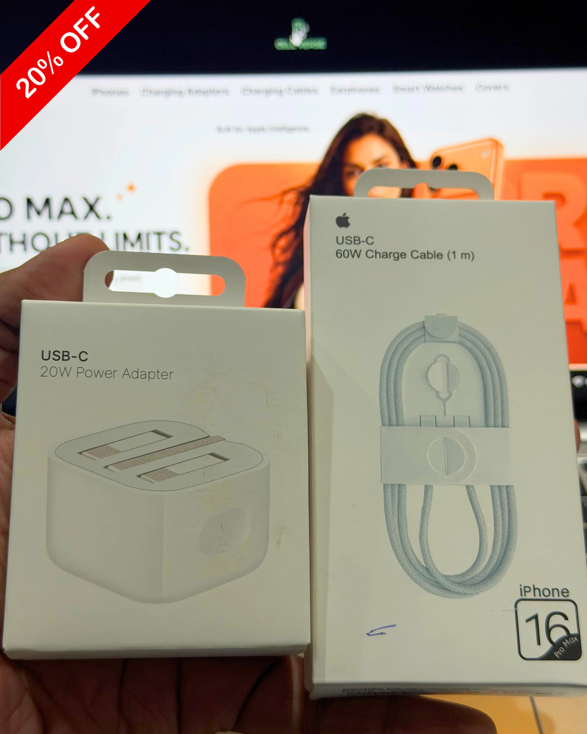 Apple 20W 3-Pin NFC Verified Power Adapter + Free Cable